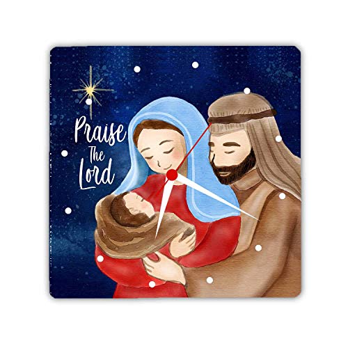 Designer Panda, Praise The Lord Baby Jesus Light Weight Printed Wall Clock 8 inches