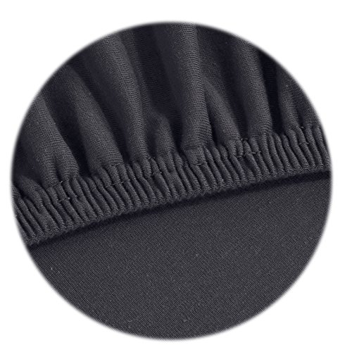 Topper Jersey Spannbettlaken | Boxspringbett | Spannbetttuch | 100% Baumwolle 180-200x200cm anthrazit / dunkelgrau - 4