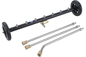 Aim Tools Myjka wysokociśnieniowa do czyszczenia podwozia, nasadka do czyszczenia podłogi, myjka podwozia samochodu, 4000 PSI, miotła pod myjnią samochodową, szybkie połączenie 1/4", z 3 przedłużkami