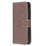 BONROY® Tasche Hülle für Handyhülle für Lenovo A5000 Retro matte Leder PU Leder Flip Schutzhülle Case Cover Etui Lederhülle mit Silikon Back Cover PU Leder Handytasche im Bookstyle Stand Funktion Kartenfächer Schale Stoßfest Handyhülle für Lenovo A5000 - 