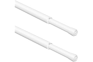 WELDUN 2 barras de cortina de tensión pequeñas, 3 en 1, extensibles, sin taladrar, barra de resorte de 13 mm para ventanas, armarios y estanterías, 42-75 mm