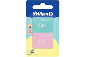 Pelikan Gomme da Cancellare, in Colori Pastello, Gomma per Matite in Grafite, con Angoli Smussati, Confezione da 2 pezzi