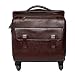 Leather World Premium Brown Genuine Leather Overnight Luggage Office bags Trolley Bag with 360 Wheels RS.6849.00
