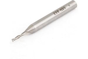 UXCELL sourcing map Fraise En Bout 2mmx6mm En Acier Rapide Hss 2 Flûte À Tige Droite 60mm Long