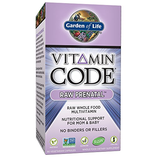 Garden of Life - Ayuda alimenticia prenatal CRUDA del código de la vitamina para la mamá y el bebé - 90 cápsulas vegetarianas