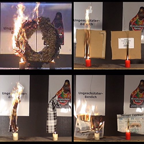 Tronje Flameprotect Brandschutzspray 500ml Brandhemmer Flammenstop für organische Stoffe Hemmt die Ausbreitung von Bränden und Feuer auf Adventskränzen Weihnachtsbäumen 500ml zum Schutz für ca. 6qm - 4