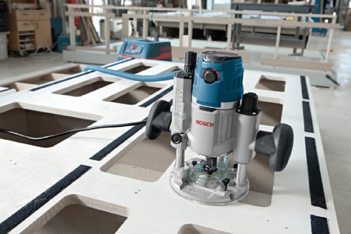 Bosch Professional GOF 1600 CE Oberfräse, 8/12 mm Spannzange, Absaugadapter, Parallelanschlag, Spannzangen, Zentrierstift, 1.600 W, L-Boxx - 6
