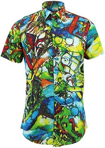 Loud Originals Tailored Fit Short Sleeve Shirt - coloured Glass (17"/43cm/X-Large)