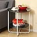 Produktbild Startseite Esstisch Couchtisch / Weiß Schwarz Rot Runder Tisch / Durchmesser 60cm * Höhe 60,5 cm / Durchmesser 45,5 cm * Höhe 45 cm ( Farbe : Schwarz , größe : L60cm*H60.5cm )