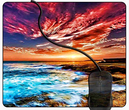 Preisvergleich Produktbild XL Mauspad Gaming Erstaunlicher Sonnenuntergang-Himmel XL Mousepad groß mit Motiv, Tischunterlage Large Size, verbessert Präzision und Geschwindigkeit 2J1098