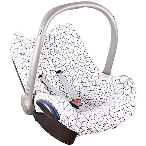 Bezug Ukje für Maxi-Cosi Cabriofix, Citi und Pebble - Weiss Schwarz ♥
