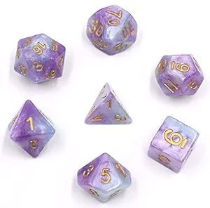 HDdais Polyhedral 7-Die Dice Set Colourful DND Gaming Dice for Dungeons and Dragons Tabletop Roleyplaying & DND Games