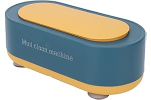 XJCX Ultrasonic Jewelry Cleaner Kit, Portable Glasses Cleaning Machine, High Frequency Vibration Glasses Cleaner with Fixed Suction Cup for Watch, Coin, Circuit Board, Small Parts(Blue)