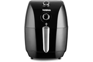 Tower T17025 Vortx Compact Air Fryer with Rapid Air Circulation, 30-Minute Timer, 1.5L, 900W, Black