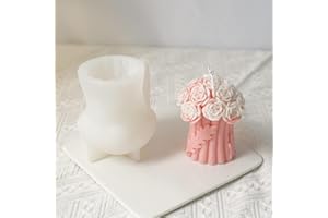 Tuzsocr 3D Candle Molds Rose Candle Molds for Soy Wax, Beeswax, Aroma Chocolate Baking Production, Handmade Gift Candle Making Kit.