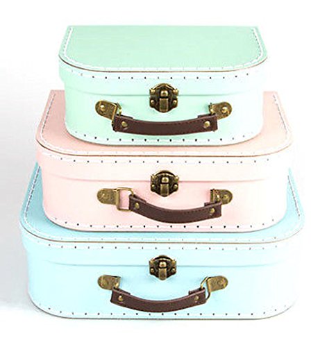 Sass & Belle - Set de 3 cajas con diseño de maleta vintage en colores