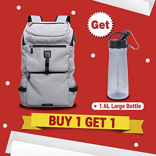 BanGe Leichter Laptop Rucksack 15 6 Zoll Business Outdoor Daypack Reise Rucksack Schulbeutel f  r Herren und Damen  Grau 