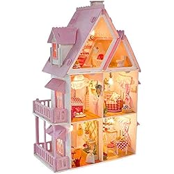 INSN Maison De Quincaillerie, Ensemble De Meubles Miniatures en Bois avec Éclairage LED Magasin De Meubles Créatif pour Cadeau d'anniversaire pour Enfant Et Adulte