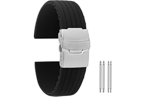 OVERHIL1S ZXF Bracelets Montre Silicone, Bracelet en Silicone Blanc 18mm 20mm 22mm 22mm Bracelet imperméable Durable