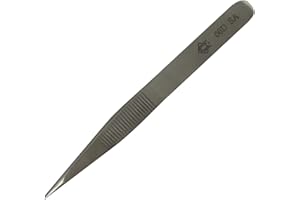 Piergiacomi - 00D SA Pinzetta con punte spesse piatte - Con zigrinatura interna e sulla presa - Lunghezza 120mm - 4 3/4"