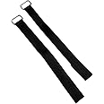 Pack of 2 Heavy Duty Metal Buckle Hook and Loop Strap Fastener Cable Ties re-usable Straps (4cmx40cm)