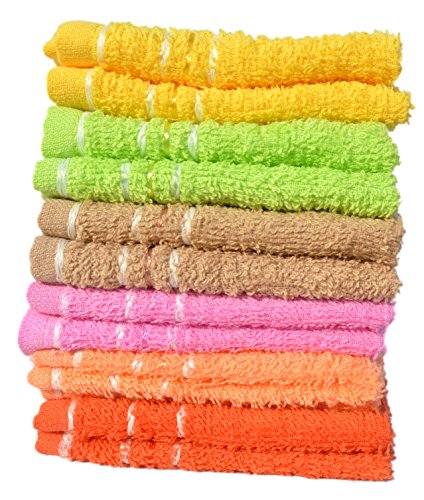 Mandhania Lilly Cotton Face Towels Pack of 12 ( Orange , Pink , Blue and Maroon. 10 inch x 10 inch) RS.149 (70.00% Off) - Amazon