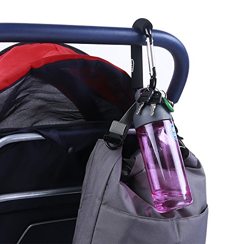 Kinderwagen Haken – IntiPal Karabinerhaken Clip für Kinderwagen Einkaufstasche Halter Träger - 4