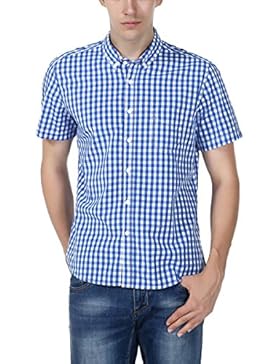 Cotone Casuale Camicia A Maniche Corte A Quadri Da Uomo LKDJCWX