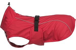 TRIXIE Regenmantel Vimy für Hunde rot XXL - Bauchumfang: 82-115 cm – Hunde-Regenjacke mit reflektierenden Elementen für mehr Sichtbarkeit im Dunkeln – bequem und verstellbar - 680229