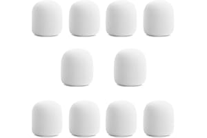 GERERIC La Cabina 10 Pezzi Copri Microfono in Spugna Filtri Antipop e Antivento per Microfoni Protezione Microfono Copertura per Microfono Universale (Bianco)