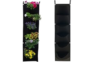 ‎KUGARD KUGARD Pflanzbeutel zum vertikalen Aufhängen als Wandbegrünung | Senkrechte Pflanztasche aus Vlies 30x110 cm | Hängende Pflanzsäcke für jegliche Pflanzen wie Immergrün Erdbeeren und Kräuter