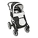 Combi Pushchair X6 – 3 in 1 Combi Pushchair Buggy Black/Black/White Pattern