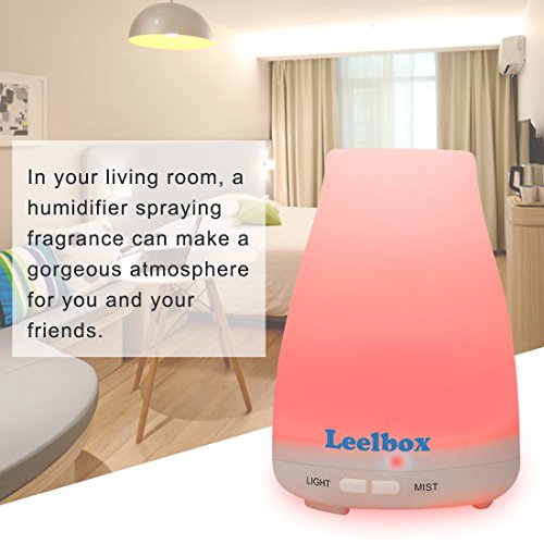 Leelbox Luftbefeuchter Aroma Diffuser Raumbefeuchter Duftzerstäuber Duftöldiffusoren 100ml Ätherisches Öl Diffuser mit 7 Farbwechsel Geeignet für Yoga Salon Spa Wohn-, Schlaf-, Bade- oder Kinderzimmer Hotel - 8