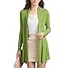LOCOMO Plain Color Ribbed Waterfall Ruffle Flared Hem Cardigan FFJ028GRN