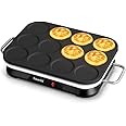 Saachi 12Pcs Mini Crepe & Pancake Maker, NL-CM-1860-BK
