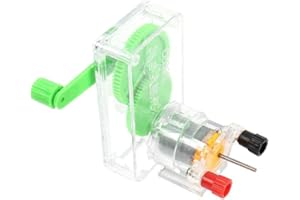 FACKLOXC Mini generador eléctrico de manivela montado, generador de manivela de mano, generador de motor de demostración para la escuela