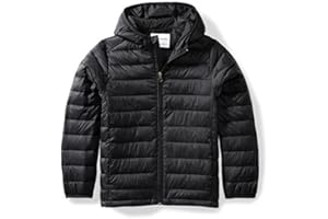 Amazon Essentials Chaqueta Acolchada con Capucha, Plegable, Ligera y Resistente a la Lluvia Niño