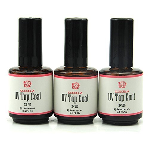 Coscelia 3 UV Top Coat Topcoat for Nail Art Gel Polish Tips