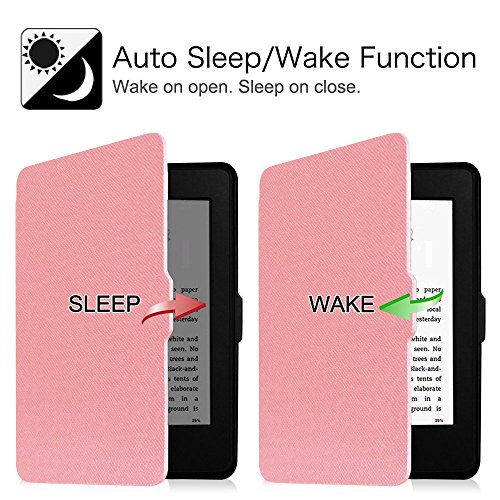 Fintie Kindle Paperwhite Hülle – Die dünnste und leichteste Smartshell Case Schutzhülle Tasche mit auto Sleep / Wake für den neuen Kindle Paperwhite 2016 (mit 300 ppi-Display, 6 Zoll, und integrierter Beleuchtung) und alle Modelle von 2012, 2013, 2014, 2015, Rosa - 4