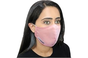 Step Ahead ® | 5 Pack Triple Layer Reusable Cotton Pink Face Mask (Pack of 5) | Unisex Fashion Washable | Nano Mesh Water Repellent Layer | Protects from Dust, Pollution, Droplets | UK Seller