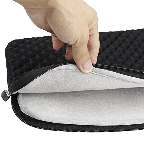 WIWU Diamant Streifen Neopren Laptop Sleeve Schutzh  lle f  r Macbook Air   Pro Retina mit Aufladung Er  ffnung  Schwarz  15 Zoll 