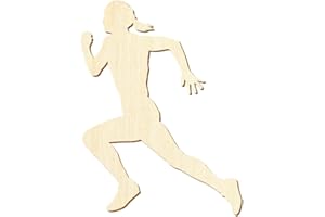 BÜTIC GMBH Holz Sprinterin Läuferin 2 - Deko Basteln 5-50cm, Größe:9cm, Pack mit:1 Stück