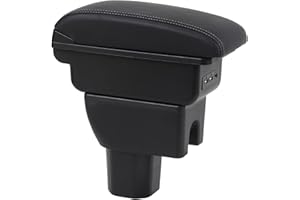 OYHCM Bracciolo Centrale per Suzuki Ignis, Doppio Scomparto, Pelle Nera, Facile da Installare, Accessorio Auto Personalizzato