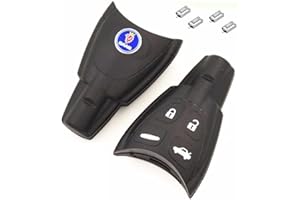 RKFUK® DIY Repair Kit Replacement for Saab 4 Button Smart Remote Car Key Fob Case LOGO 4 Tactile Micro Switches and a New Battery for Saab 93 95 9-3 9-5 TID Aero Buttons Remote Refurbishment Kit