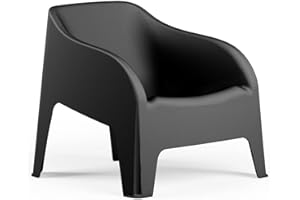 Mondo Viro Fauteuil en résine pour extérieur - Design élégant, résistance extrême et confort inégalé (anthracite)