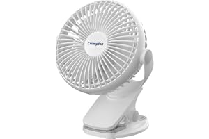 Crompton Siro Rechargeable Clip Fan 100MM | Safety Grill Design | Replaceable Battery | Type-C Charging | 360° Adjustable Rotation | Personal Cooling Fan for Desk, Bedroom & Travel (White)