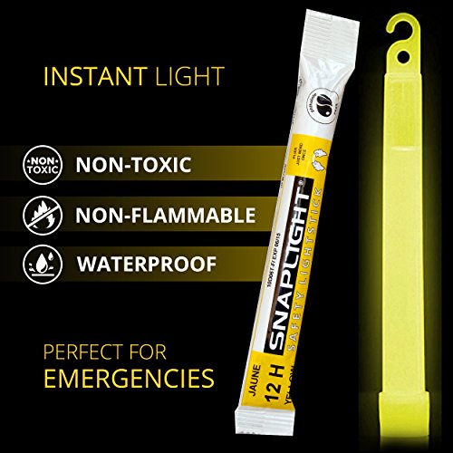 Cyalume SnapLight Gelb KnickLichter Glow Sticks – 15cm 6 Inch Industrial Grade Leuchtstab, Ultra helle Light Sticks mit Leuchtdauer 12 Stunden (10-er Pack) - 3