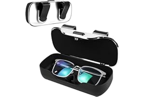 Fuhesgu Estuche Gafas de Sol Coche Clip para Porta Gafas de Sol Caja Gafas Coche Funda Rígida para Guardar Gafas en El Parasol Soporte para Gafas de Sol Accesorios Coche Interior, Negro