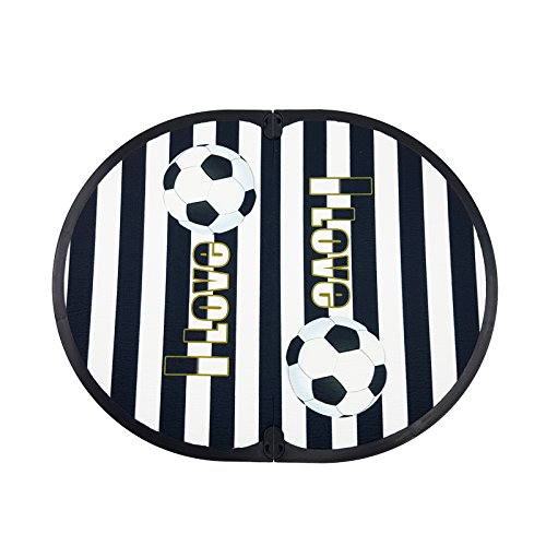 FitFeet Soccer Mania - Tappetino poggiapiedi spogliatoio fuori doccia - a tema Club Sportivo (Bianco Nero)