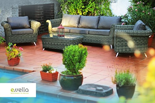 Preisvergleich Produktbild essella Polyrattan Garnitur Orlando in Naturoptik